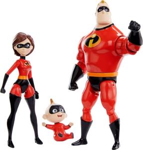 Disney Pixar Incredibles Storyteller 3 Action Figure Pack, Mr Incredible, Elastigirl and Jack-Jack, Battle for The City Gift Pack