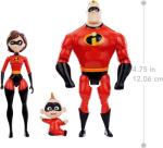 Disney Pixar Incredibles Storyteller 3 Action Figure Pack, Mr Incredible, Elastigirl and Jack-Jack, Battle for The City Gift Pack