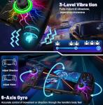 Gammeefy JC200 Switch Controller - Hall Effect One-Piece Wireless Switch Joypad (No Drift, No Deadzone) with 9 Color Lights for Nintendo Switch and Switch OLED