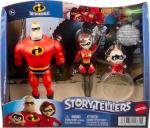 Disney Pixar Incredibles Storyteller 3 Action Figure Pack, Mr Incredible, Elastigirl and Jack-Jack, Battle for The City Gift Pack
