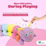 Bundaloo Jumbo Musical Caterpillar Plush Toy - Plays Fun Songs and 8 Musical Key Notes | for Children & Toddlers