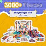 3000+ Pcs Arts and Crafts Supplies for Kids - Kids Craft kit for Boys & Girls - The Ultimate Craft Box Set with 99 Activities Book for Ages 4-6, 6-8, 8-12