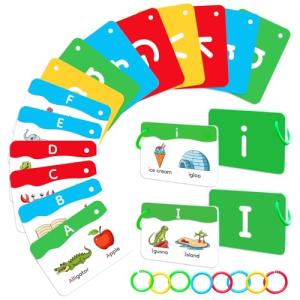 SmarLearnio Alphabet Flash Cards,ABC Letter Flash Cards for Toddlers Ages 2 3 4 5 Years Old,Educational Reading Phonics Flashcards Preschool Kindergarten Classroom Learning Activities,Speech Therapy