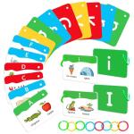 SmarLearnio Alphabet Flash Cards,ABC Letter Flash Cards for Toddlers Ages 2 3 4 5 Years Old,Educational Reading Phonics Flashcards Preschool Kindergarten Classroom Learning Activities,Speech Therapy