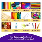 Blue Squid Craft Supplies for Kids - 3000+pcs in The Ultimate Arts and Crafts Box - This Deluxe Art Supply Kit & Craft Set is Perfect for Young Artists of Ages 4,5,6,7,8,9,10,11,12
