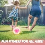 JOYIN Pink Ankle Skip Ball with Flashing Lights, Skip it Toy for Kids Indoor & Outdoor, Flashing Swing Ball Foldable Sports Toy, Birthday Gifts for Kids 3 4 5 +