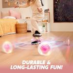 JOYIN Pink Ankle Skip Ball with Flashing Lights, Skip it Toy for Kids Indoor & Outdoor, Flashing Swing Ball Foldable Sports Toy, Birthday Gifts for Kids 3 4 5 +