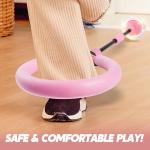 JOYIN Pink Ankle Skip Ball with Flashing Lights, Skip it Toy for Kids Indoor & Outdoor, Flashing Swing Ball Foldable Sports Toy, Birthday Gifts for Kids 3 4 5 +