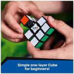 Rubik’s Edge, 3x3x1 Rubik’s Cube for Beginners Single Layer Puzzle Retro Educational Brain Teaser Travel Fidget Toy for Adults & Kids Ages 8+