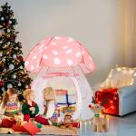ENCHEAR Kid Play Tent Pop Up Tent Indoor Outdoor Large Space Playhouse for Boys and Girls Foldable Unique Mushroom Tent Patented (43in*57in, Pink Mushroom)