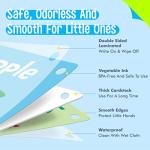 50 PCS Kid First Cognitive Flashcards,Double Sided Printed 7 in 1 Colorful Cards Alphabet,Numbers, Foods,Animals,Shapes,Colors with 3 Reclosable Rings,Learning Tool for Pre-K Kindergarten Toddlers