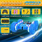 Jimdella Remote Control Car,RC Cars with Sides Light Strip and Headlights,Double Sided 360 Flips Rotating RC Stunt Car,2.4Ghz All Terrain Toys for Ages 4-6 Kids Toy for Boys Girls Birthday Gift(Blue)