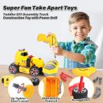 FLY2SKY Toys for 3 4 5 6 7 8 Year Old Boys 7 in 1 Take Apart Toys with Electric Drill Take Apart Truck Toys Construction Set DIY Engineering Building Toy Push & Go STEM Toy Gift for Boys Toys Age 6-8