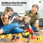 FLY2SKY Toys for 3 4 5 6 7 8 Year Old Boys 7 in 1 Take Apart Toys with Electric Drill Take Apart Truck Toys Construction Set DIY Engineering Building Toy Push & Go STEM Toy Gift for Boys Toys Age 6-8