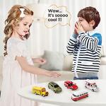 KIDAMI Die-cast Metal Toy Cars Set of 5, Openable Doors, Pull Back Cars Ambulance, Gift Pack for Kids (Official Car Ⅱ)