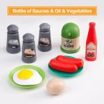 JokerKing 35Pcs Kids Kitchen Toy Accessories, Toddler Pretend Cooking Playset with Play Pots and Pans, Utensils Cookware Toys, Play Food Set, Toy Vegetables, Learning Gift for Girls Boys (Blue)