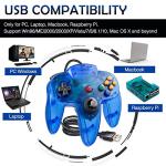 miadore 2 Packs USB Retro Controllers for N64 Gaming, PC Classic N64 Game Pad Joypad for Windows PC MAC Raspberry Pi