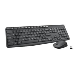 Logitech MK235 Wireless Keyboard and Mouse Combo for Windows, USB Receiver, 15 FN Keys, Long Battery Life, Compatible with PC, Laptop