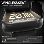 Dowinx Gaming Chair with Pocket Spring Cushion and Massage Lumbar Support, Ergonomic Computer Chair with Footrest for Adults, High Back Leather Game Chair for Office Gaming 300LBS, Black