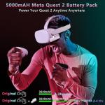 Saqico Battery Pack for Oculus Quest 2, 5000mAh Head Strap Battery Pack Compatible with Oculus/Meta Quest 2 Lightweight and Portable VR Extend Power Accessories for Extra 2-4H Playtime