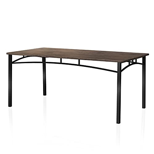 Erma Transitional 7-Piece Wood Dining Set, Antique Brown