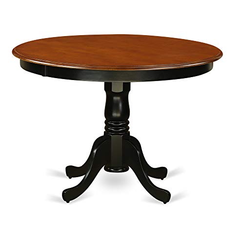 Round Wooden Table with Pedestal and 4 Chairs