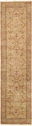Baku Collection Hand-Knotted Beige Gold Area Rug