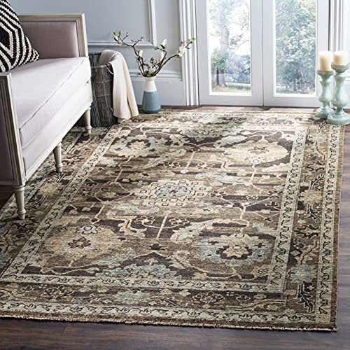 Hand-Knotted Charcoal & Stone Area Rug, 6' x 9