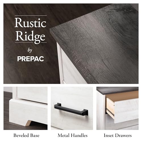 Rustic Farmhouse 6-Drawer Chest in Washed White