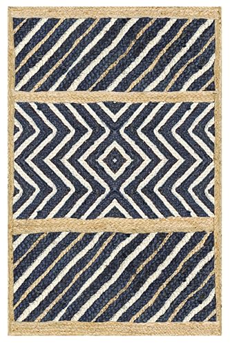 Braided Blue & Beige Kilim Area Rug