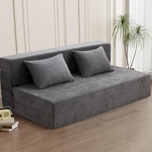 Folding Sofa Bed Chair with Pillow - Convertible Sleeper