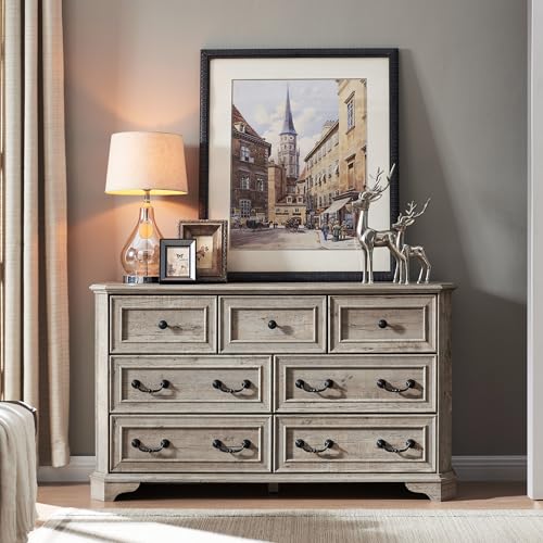 T4TREAM Farmhouse 7 Drawer Dresser, Vintage Design306554210