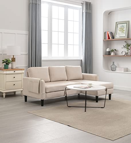 L-Shaped Reversible Sectional Sofa with Pull-Out Bed & Storage