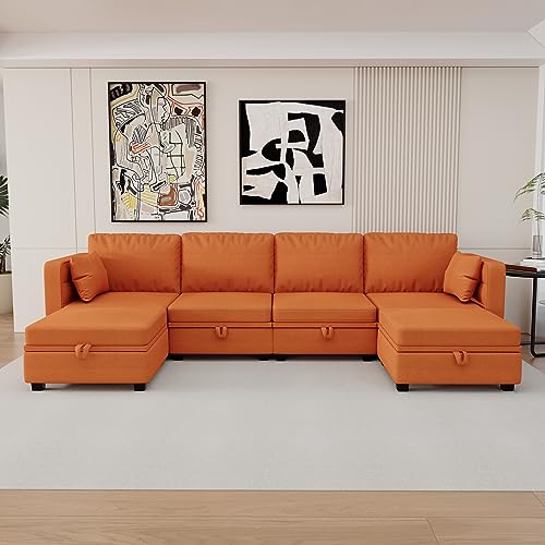 110" Oversized Modular Sectional Sofa Couch - Upholstered, Convertible