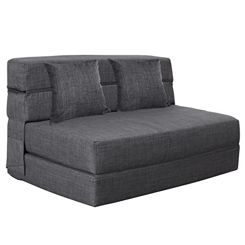Queen Size Folding Sofa Couch Memory Foam with 2 Pillows