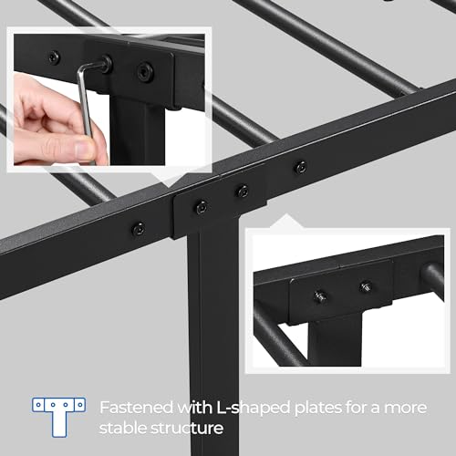Yaheetech Queen Size Metal Platform Bed Frame Black