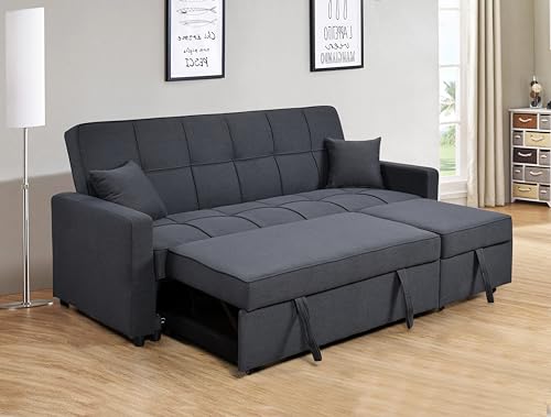 Oversized Convertible Sofa Bed with Adjustable Backrest, 3 Seaters