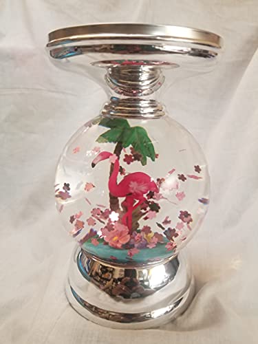 Flamingo Water Globe Candle Holder for White Barn Candles