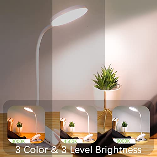 Portable Clip-On Light: 3 Color Mini Desk Lamp