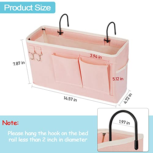 Light Pink Bedside Hanging Organizer for Bunk Beds