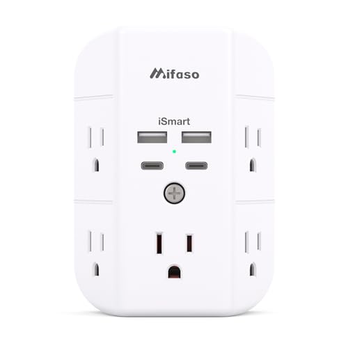 3-Sided Outlet Extender with 4 USB Ports