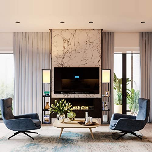 Modern 3-in-1 LED Shelf Floor Lamp with USB