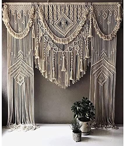 Bohemian Macrame Wedding Decor Set - White, 140"x95