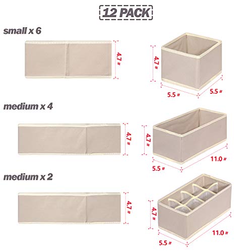 Foldable Drawer Organizer Dividers Cloth Storage Box Closet