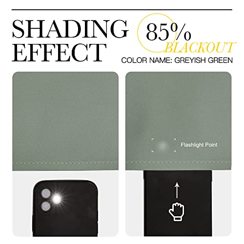 Gray-Green Nursery Insulated Blackout Curtains for Son's Room