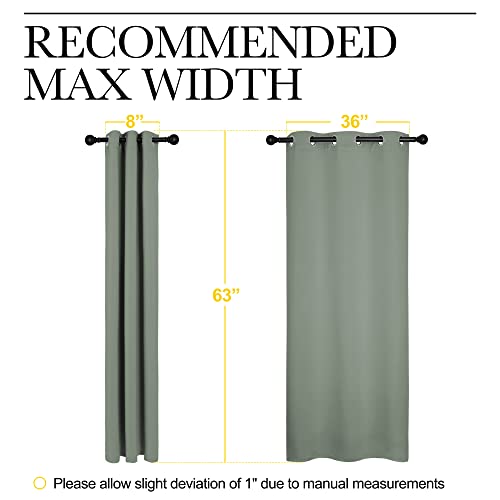 Gray-Green Nursery Insulated Blackout Curtains for Son's Room