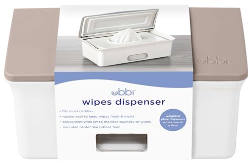 Ubbi Baby Wipes Dispenser with Secure Seal, Taupe