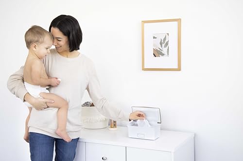 Ubbi Baby Wipes Dispenser with Secure Seal, Taupe