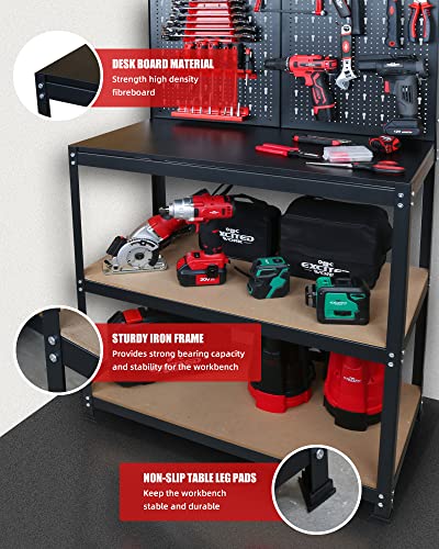 Multipurpose 31.5 inch Workbench with Peg Board