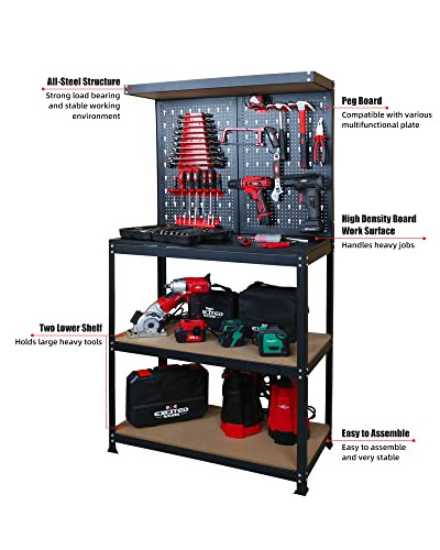 Multipurpose 31.5 inch Workbench with Peg Board